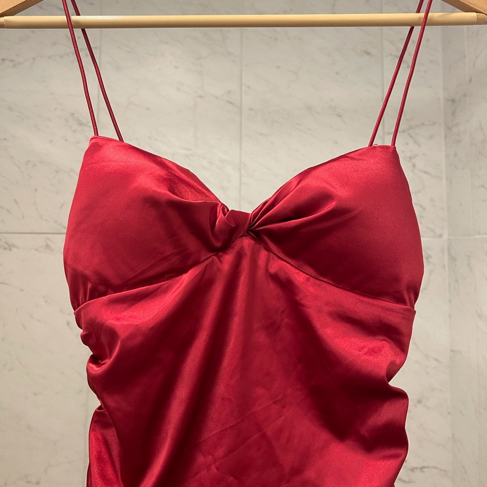 Oh Polly Red Satin Mini Dress
